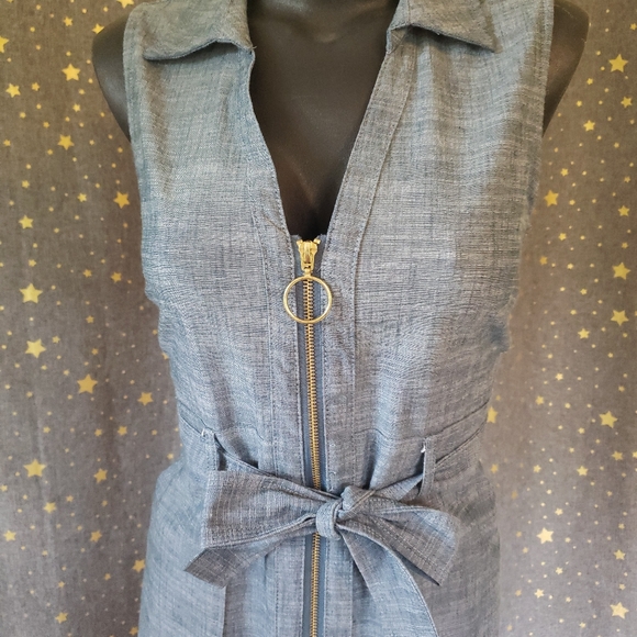 Denim dress with pockets - Picture 3 of 9